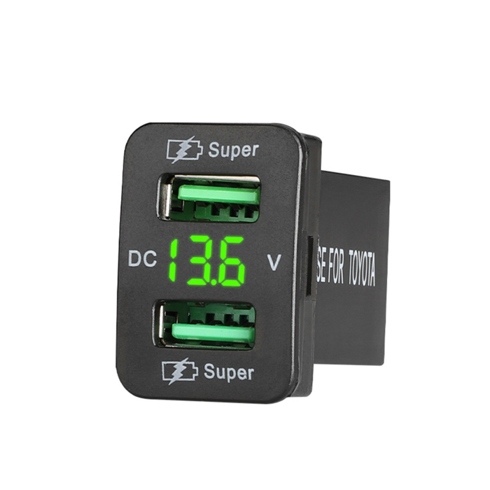 Dual Usb Port Fast Charging Connector For Recessed Car Charger Socket 12-24V Automotive Voltmeter Accessories 4854061036975