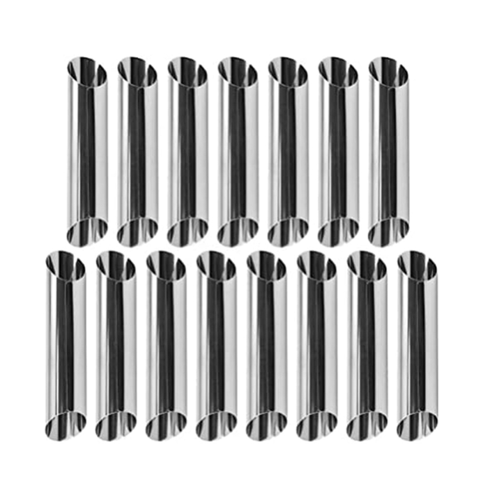 Brioche Bread Loaf Cannoli Tubes Stainless Steel Forms 15Pcs Non-Stick Horn Danish Pastry-Molds Cream 4854061037996