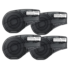 4er-Pack Etikettenband für M21-500-499-TB, Nylon-Etikettenband, Schwarz auf Weiß, 16 Zoll Länge, 0,5 Breite