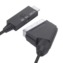 Adaptador de audio y vídeo Scart a TV compatible (1080P/720P) para HDTV, STB y DVD.