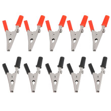 (R) 10 stuks 50 mm testsonde met kunststof handgreep en metalen krokodillenklemmen