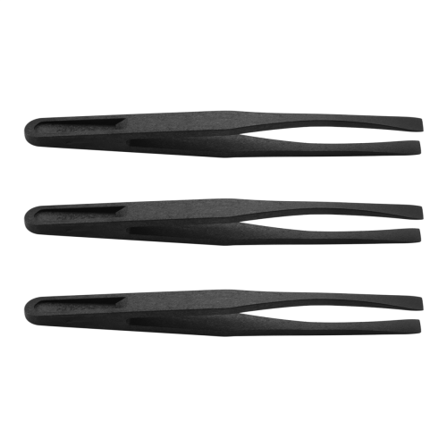 Pinzette antistatiche in plastica nera con punta da 115 mm, 3 pezzi 1