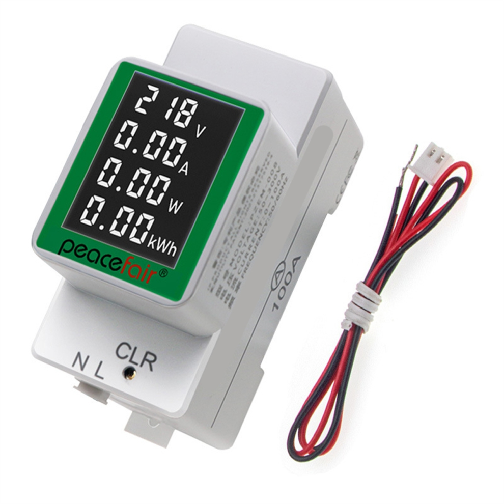 Pzem-008 White Din Rail Electricity Digital Power Energy Meter Watt Kwh Wattmeter Monitor Ammeter Voltmeter 4854061050063