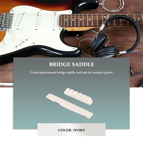 1Set Bone Bridge Saddle And Nut For 6 String Acoustic Guitar 2