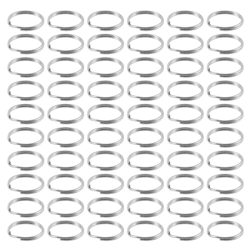 60 Pcs 20mm Outside Dia Universal Split Key Rings Keychain Holders