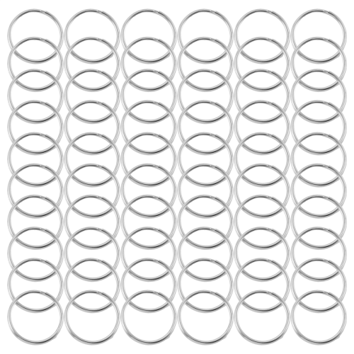 60 Pcs 20mm Outside Dia Universal Split Key Rings Keychain Holders 2