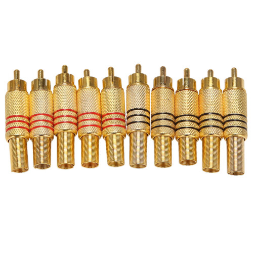 10 Stück Stecker Audio-Anschluss Metallfederadapter
