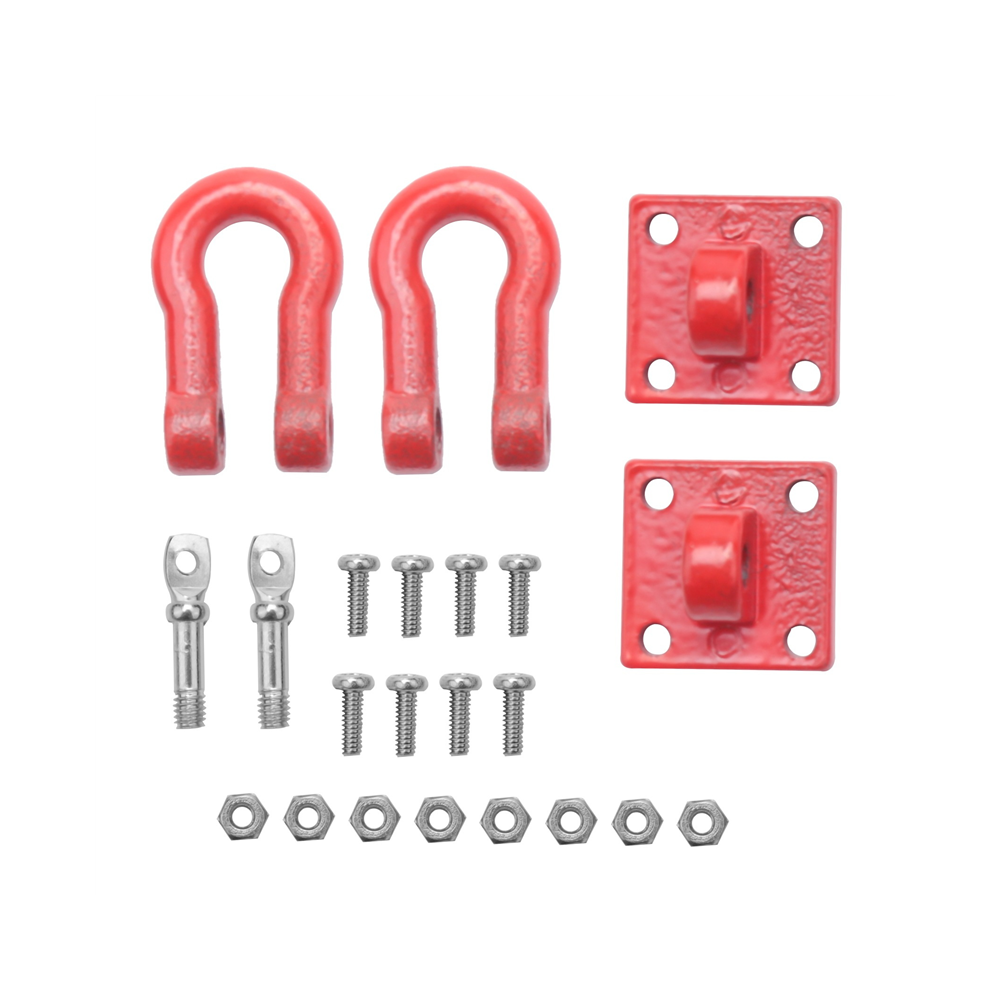 Metal Climbing Trailer Tow Hook Hooks Buckle, Winch Shackles Accessory For 1/10 Scale Rc Crawler Truck D90 Scx10 Car, Red 4854061057994