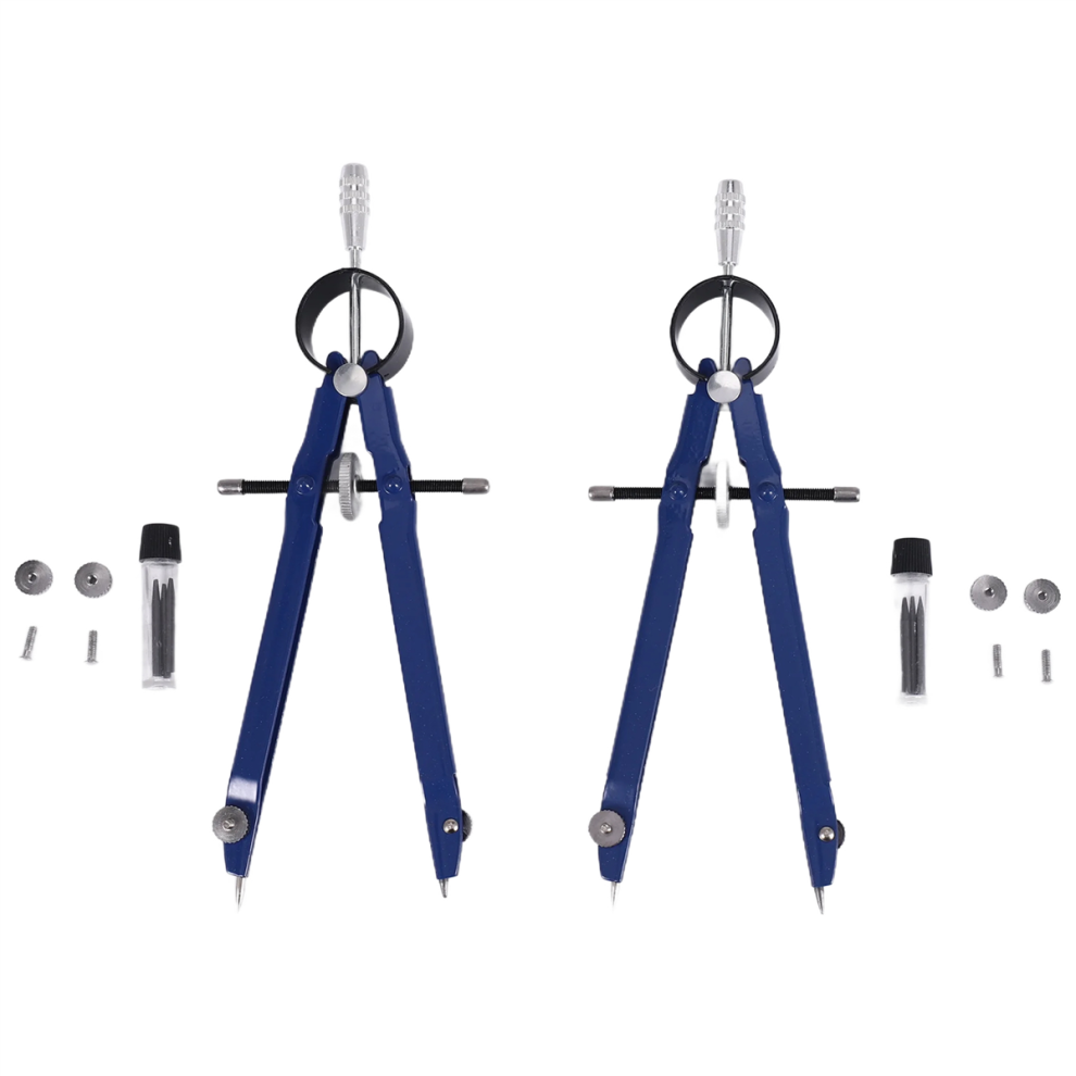 2 Pack Drafting Compass With Lock Math Bow Drawing Metal Wheel Geometry Divider Precision Student For Art School Office 4854061063094
