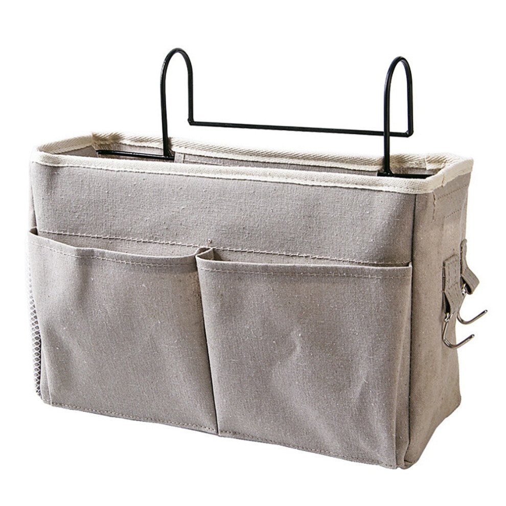 Bedside Hanging Pocket Storage Bag Organizer Holder For Headboards Bunk Beds Dorm Rooms, Grey 4854061065685