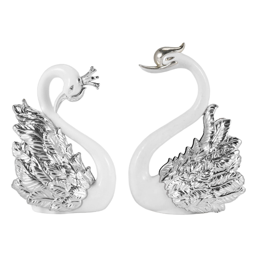 2 Pieces Of Swan Ornaments Figurines,Swan Cake Decoration,Car Figurines Decoration,Home Wedding B 4854061072058