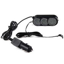 12V-24V 3 w 1 samochodowy wyświetlacz LCD cyfrowy wewnętrzny zewnętrzny zegar termometr wskaźnik temperatury