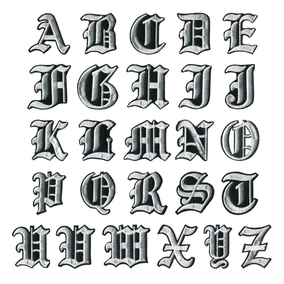 English Alphabet Letters Mixed Embroidered Sew On Badge Iron Patch For Clothes 4854061074700