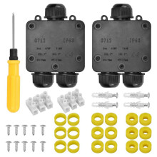 Scatola di giunzione impermeabile IP68 per esterni con connettore elettrico a 3 cavi per diametro 4-15 mm