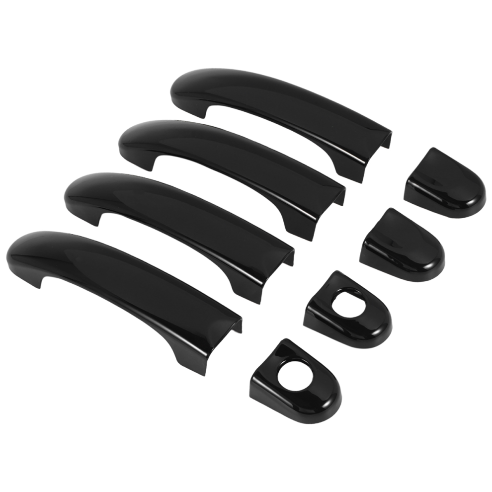 8Pcs Set Abs Chrome Door Handle Covers Trim For Transporter T5 T6 Van 2003-2015 Gloss Black 4854061067269