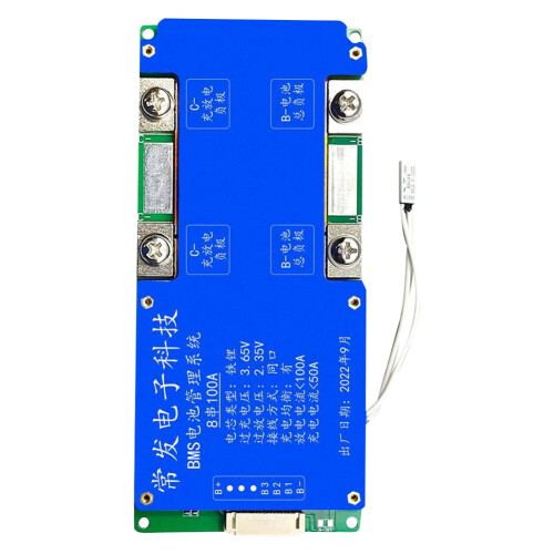 8S 24V 100A LiFePO4 Battery Protection Board Same Port with Equalization Temperature Control for UPS