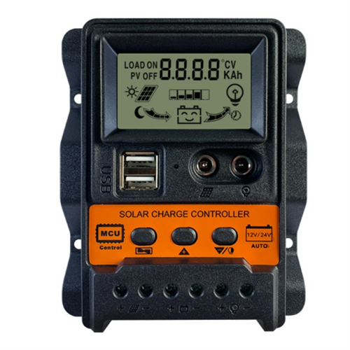 30A Solar Charge Controller 12V24V Panel Battery Regulator Auto 2 USB LCD Display Load Discharger 1