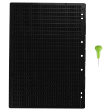Pizarra portátil de escritura Braille de plástico, práctica, escolar, con 27 líneas y 30 cuadrículas y lápiz óptico.