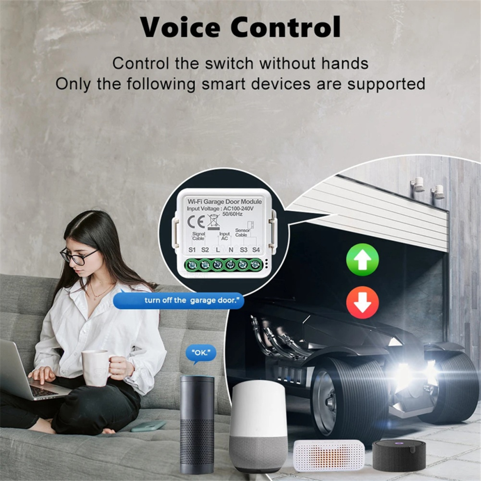 Tuya Zigbee Smart Garage Door Controller Universal Remote Control App Voice Timing For Home 4854061087687