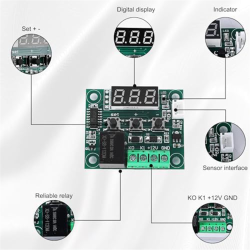 W1209 DC 12 V LED Digital Thermostat Temperature Controller,-50-110C Temp Control Switch Module Board with Sensor Probe 2