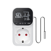 Digital Temperature Controller,Reptile Thermostat Timer Switch Plug with Sensor for Home, Greenhouse Aquaculture EU