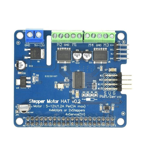 Placa de expansión de robot con motor paso a paso HAT V0.2+ para 3B/3B+ 1