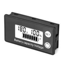 Woltomierz LCD ciekłokrystaliczny 8-100 V do pomiaru napięcia akumulatora samochodowego, cyfrowy moduł wyświetlacza pojemności baterii litowej, A