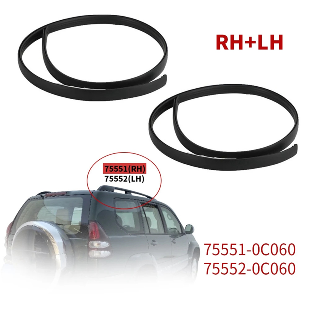 Left Roof Drain Side Trim Strip 75552-0C060 For Crewmax 2007-2021 Molding Drip Weatherstrip Tauoh
