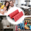 Cuscino per sedia pieghevole in schiuma impermeabile personalizzato, rosso + nero 9