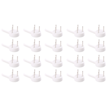 20 pcs plastic heavy wall picture frame hooks hangers 3-pin small white