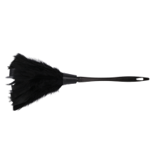 1 spolverino per tacchino alla moda con manico in plastica nera, strumento di pulizia (nero) 35 cm
