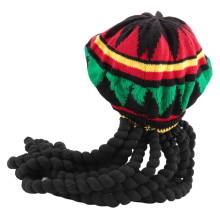 Rhasta Rasta Hat Jamaica Beanie Knit Crochet Slouchy Bob Style Cap Green/ Yellow/ Black/ Red