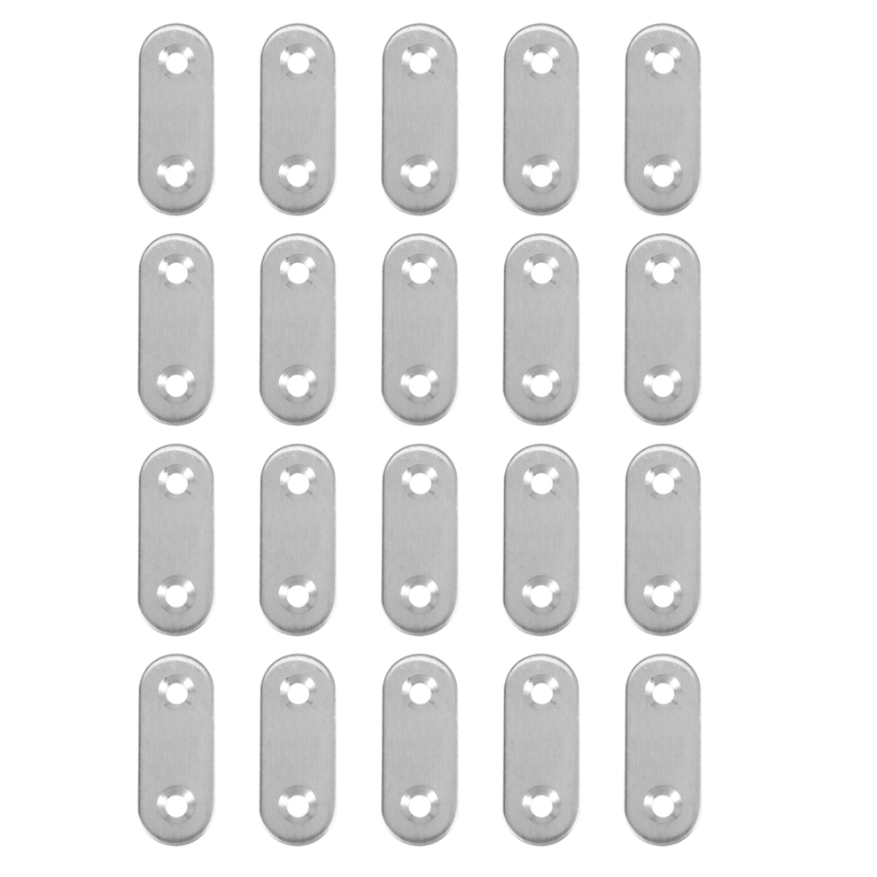 Stainless Steel Flat Bracket Straight Mending Fixing Plates 40Mm 20Pcs 4854061099833