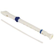 Instrument muzyczny 6-otworowy flet sopranowy, biały, niebieski
