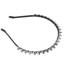 Srebrna metalowa opaska na głowę z nitami i kolcami, opaska na głowę, opaska Punk Girl