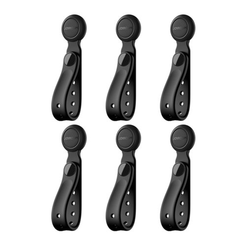 6PCS Magnetic Cable Management Ties Wire Organizer Holder Adjustable Hook Loop Straps for Home Black