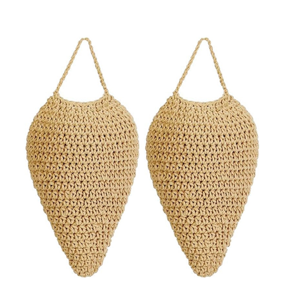 2 Pack Large Crochet Wasp Nest Deterrent Hanging Fake Decoy-image-OPC-PJZBTW2-NEW