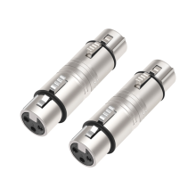 Zestaw 2 x XLR żeńskie do żeńskiego, 3-pinowe złącze Gender Changer do mikrofonu, stereo, miksera