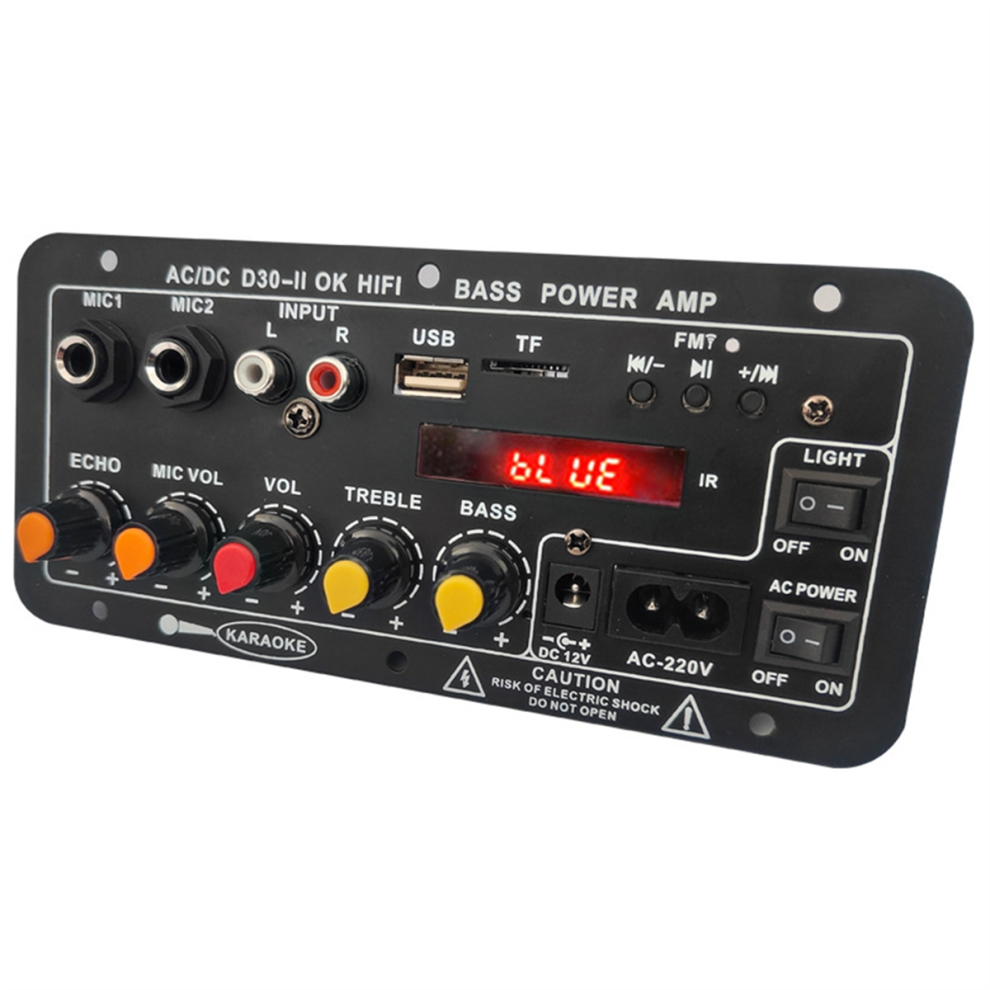 Digital Bluetooth Amplifier Board Subwoofer Dual Microphone Karaoke Amp Speaker Home Theater Diy 30W Eu Plug 4854061022763