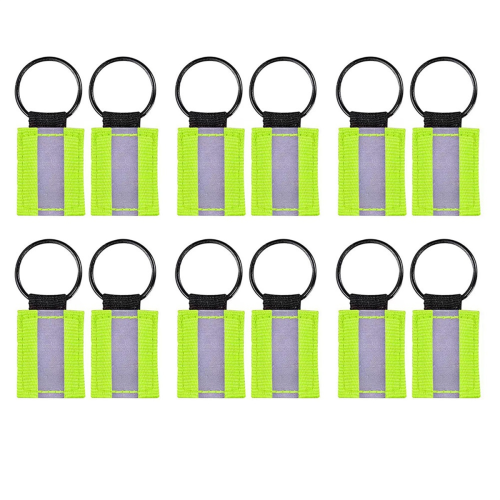 12Pcs Reflective Keychain, High Visibility Tags Pendants for Backpack Purse Dog Collar 1