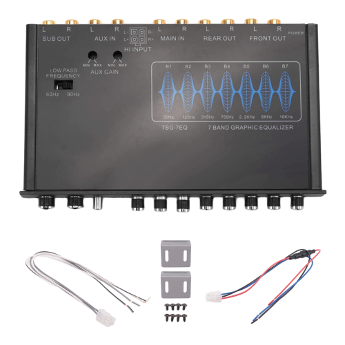 7 Band Car Equalizer Audio EQ Tuning Crossover Amplifier Parametric Preamplifier +-12dB 1