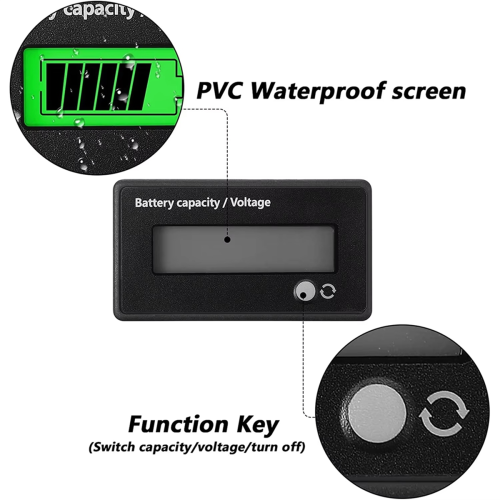DC 12V-72V Lead Acid Lithium Battery Capacity Voltage Meter Indicator Monitors White Screen 2