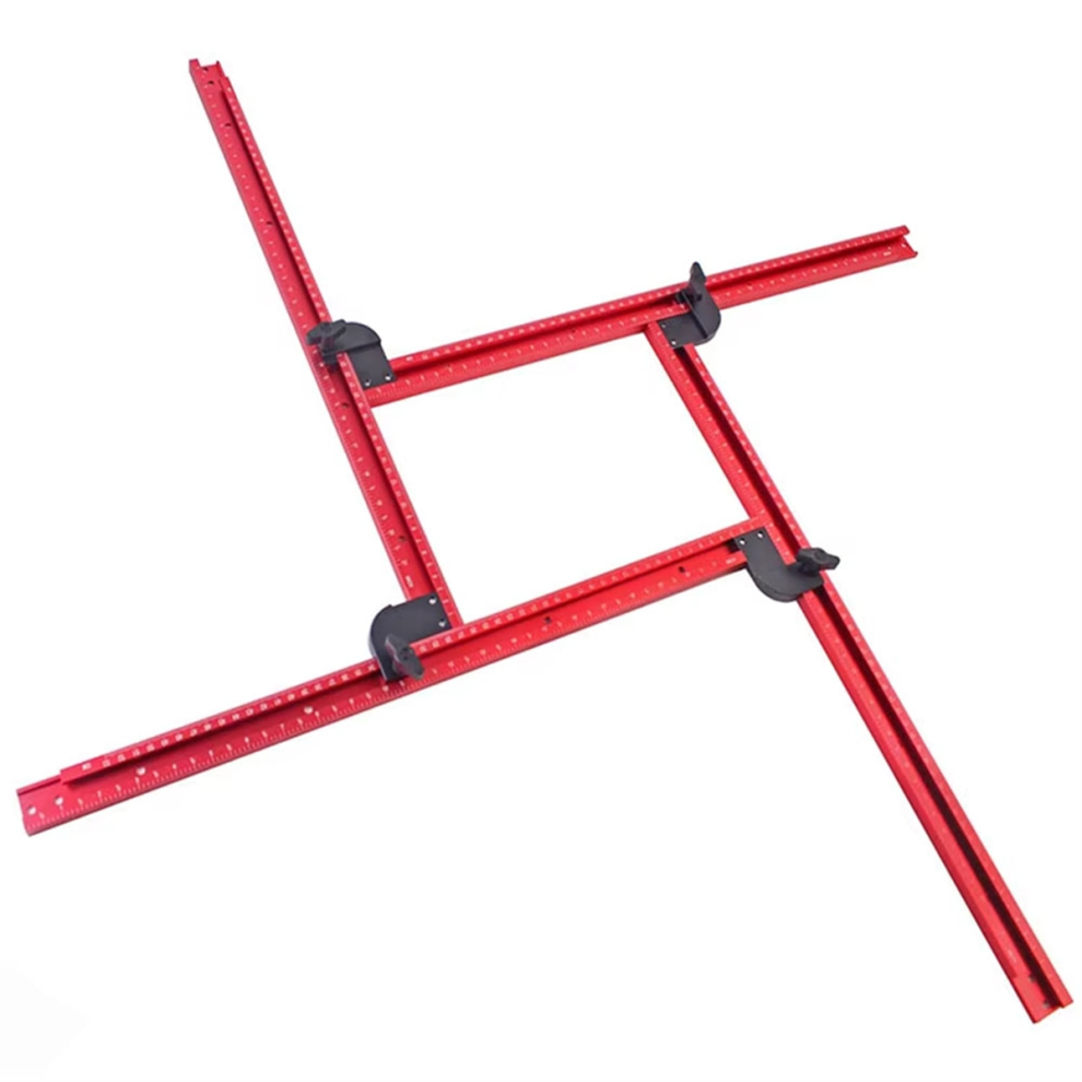 Router Jig Frame For Woodworking,Adjustable Square Template Guide,Groove 53Cm/21Inch,Squares Red 4854061024736