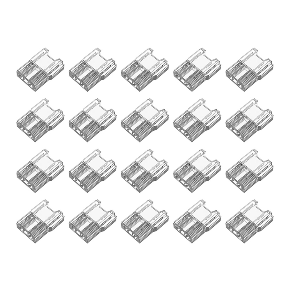 Led Light Strip Connectors 20Pcs 2Pin To Wires Tape Connectors,Transparent Solderless No Dark Area 8Mm 4854061029281