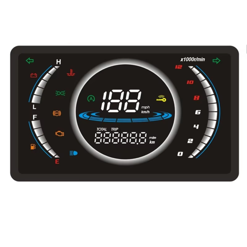 12V Universal Adjustable LED Digital Speedometer RPM Dashboard with Temperature Gear