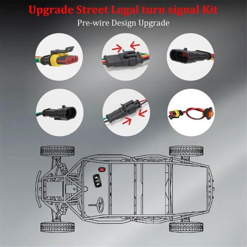 ATV UTV Blinker-Kit, universelles, straßenzugelassenes Kit mit Rückwärts-/Warnblinker-/Blinker-/Blinker-/Wippschalter, Plug-and-Play 2
