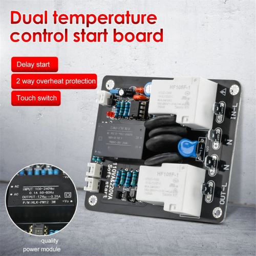 AC105-235V Amplifier Switch High Power Supply Soft Start Board Light Touch Double Temperature Control Overheat,B 2