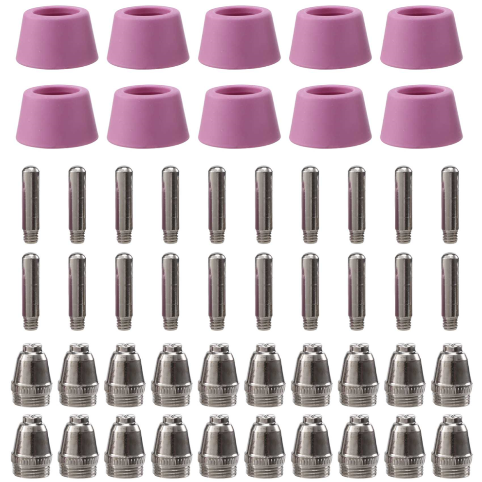 50Pcs Plasma Cutter Torch Consumables Electrode Nozzles Cups Kit For -60 -55 Wsd-60 Fit Cut-60 Lgk-60 4854061034858