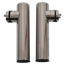 2 stuks roestvrijstalen klem voor hengelhouderrails van 7/8 inch tot 1 buisvormig scheepsframe, verstelbare beugel, paalrail: 19 mm - 26 mm