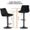 AINPECCA (Black) 1PCS Swivel Bar Stools Velvet Breakfast 4